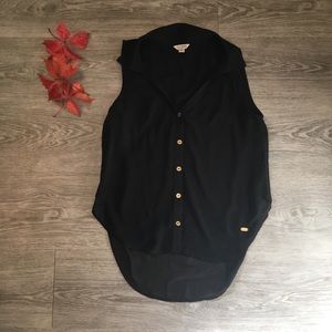 ⭐️ GUESS: Black Sheer Hi-Low Blouse XS